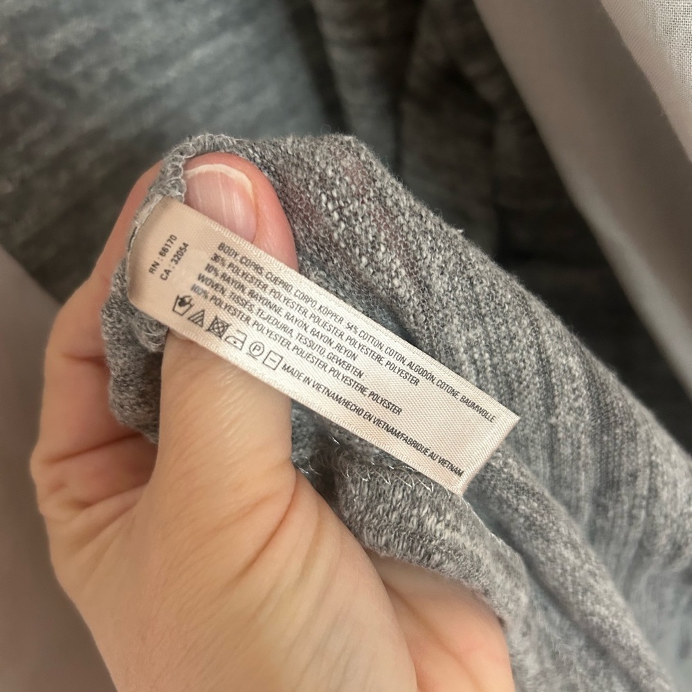 Anthropologie Saturday Sunday Gray Space Dye Tan Waterfall Cardigan size L - Picture 5 of 6